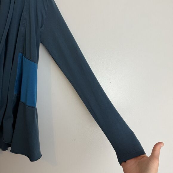 Matilda Jane Cardigan Women Size M Blue Colorblock Open Front Stretch - Picture 8 of 15